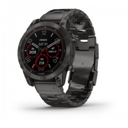 Garmin fēnix® 7 – Sapphire Solar Edition, Carbon Gray DLC Titanium with Carbon Gray DLC Vented Titanium Band